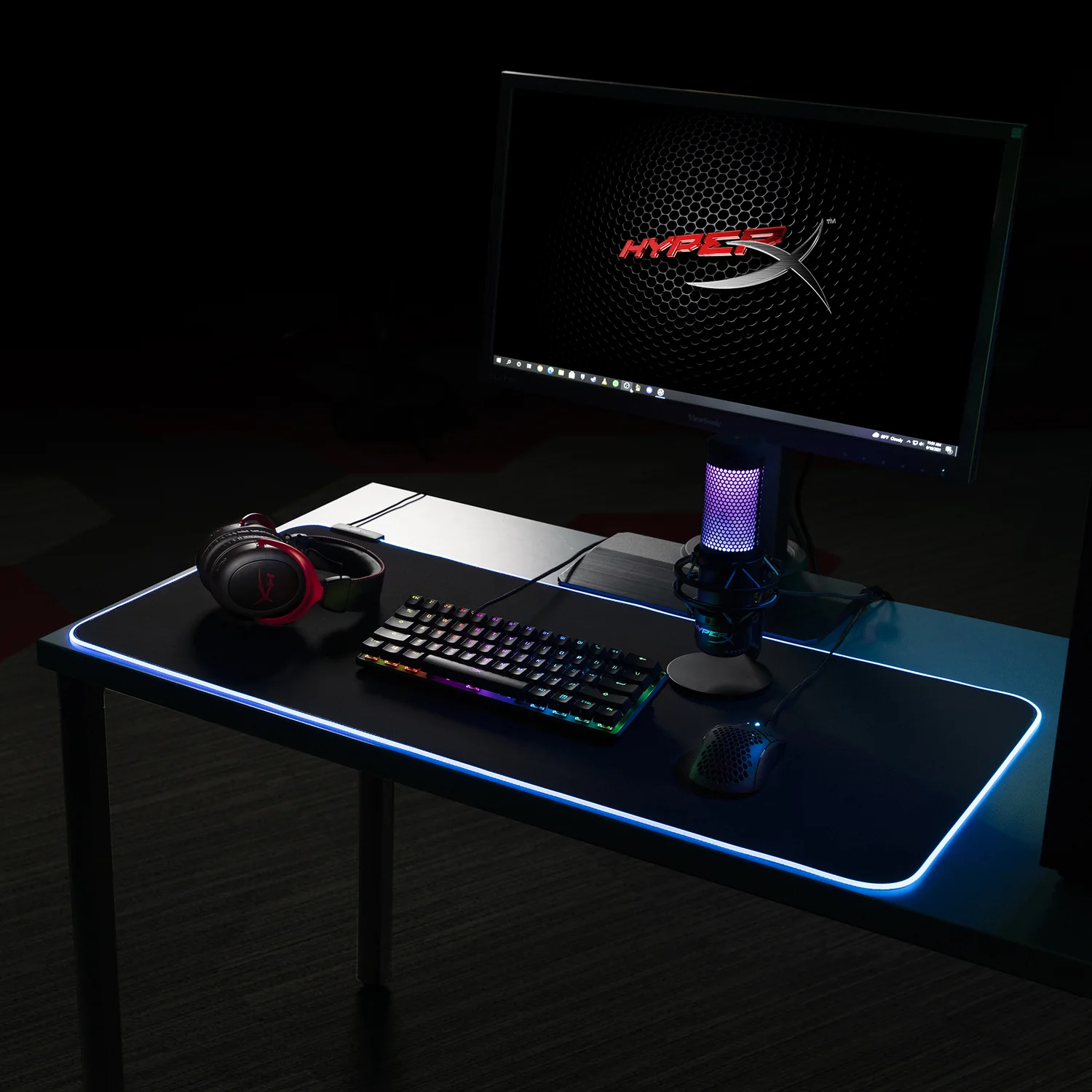 Tapete de Rato Gaming HyperX Pulsefire Mat Pano Tamanho XL 900x420mm Preto - Imagem 4