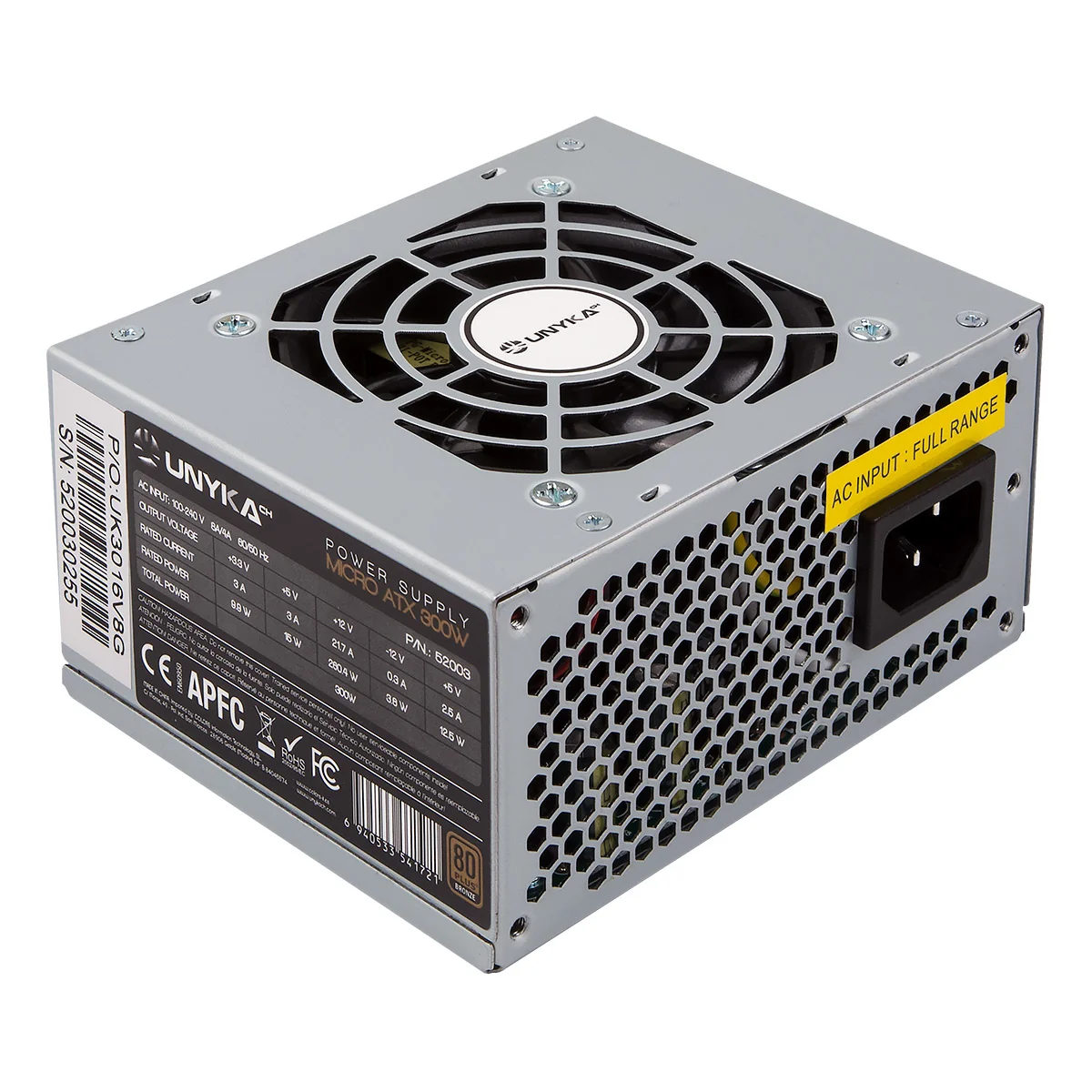 Fonte de Alimentação SFX 300W UNYKAch 80+ Bronze Full Range Certificada - Imagem 2