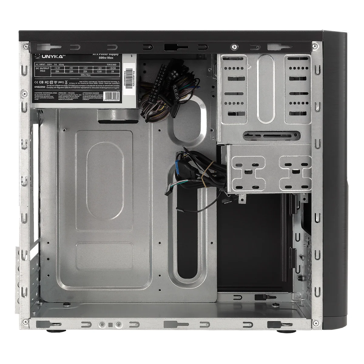 Caixa PC UNYKAch Dark Shadow Micro ATX Tower Preta 500W - Imagem 4