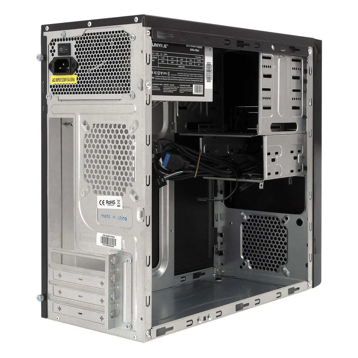 Caixa PC UNYKAch Dark Shadow Micro ATX Tower Preta 500W - Imagem 5