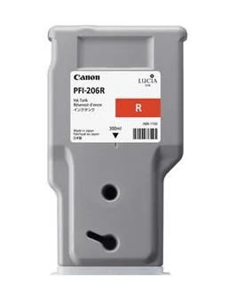 Tinteiro Canon PFI-206 R Vermelho 300 ml Original para imagePROGRAF iPF6400 - Imagem 1
