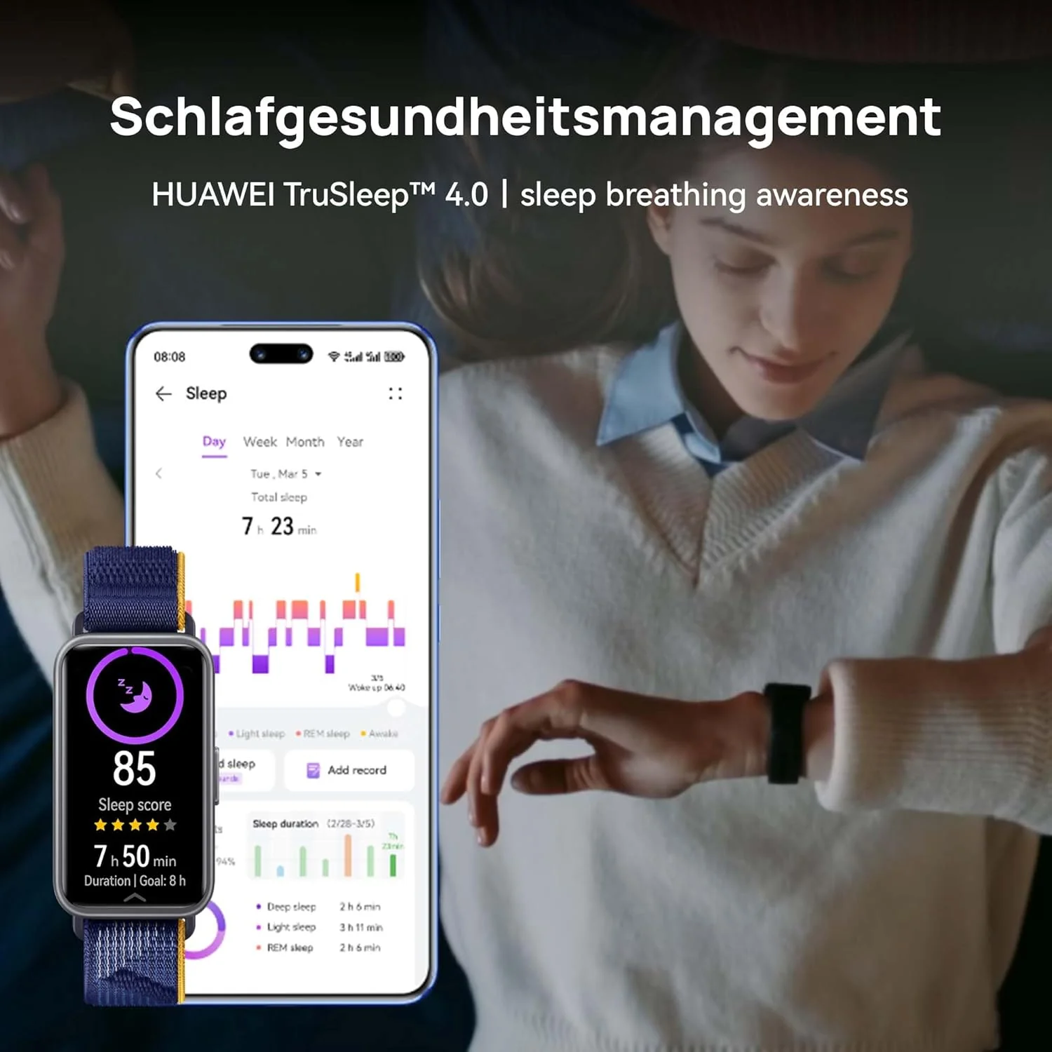 Pulseira Inteligente Huawei Band 9 Preta Ecrã AMOLED Monitorização Saúde - Imagem 3