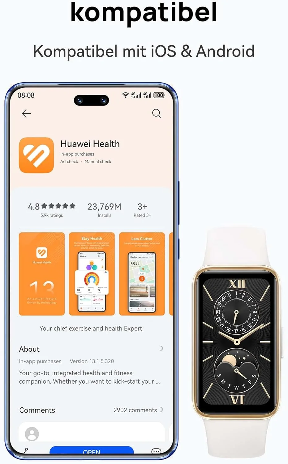 Pulseira Inteligente Huawei Band 9 Preta Ecrã AMOLED Monitorização Saúde - Imagem 6