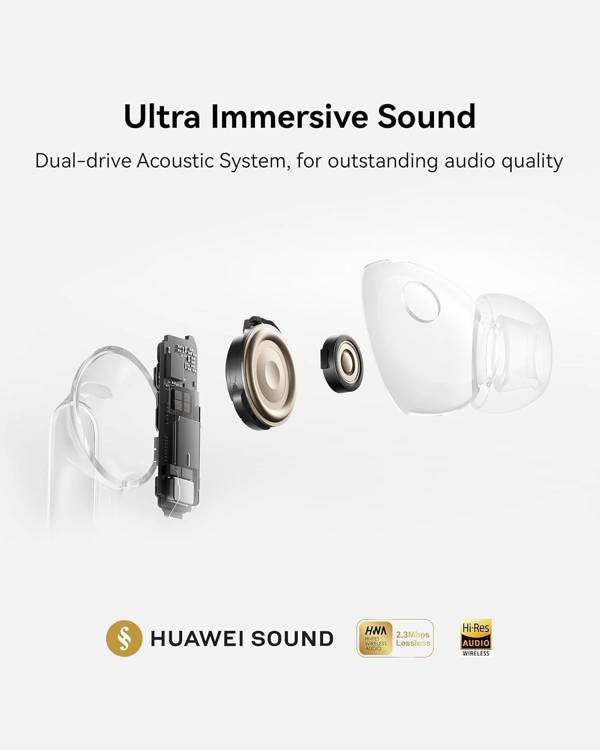 Auriculares Bluetooth Huawei FreeBuds Pro 5 Cinza Cancelamento Ruído Hi-Res - Imagem 3