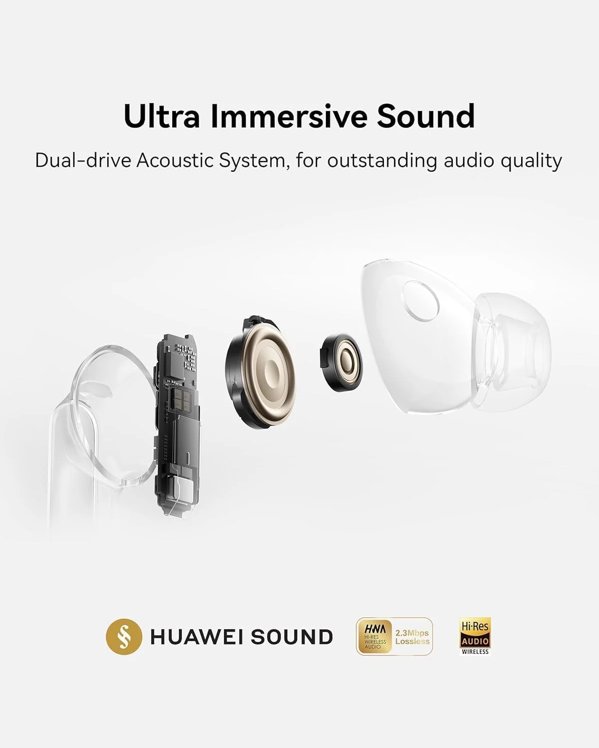 Auriculares Bluetooth Huawei FreeBuds Pro 5 In-Ear ANC Hi-Res Audio Branco - Imagem 8