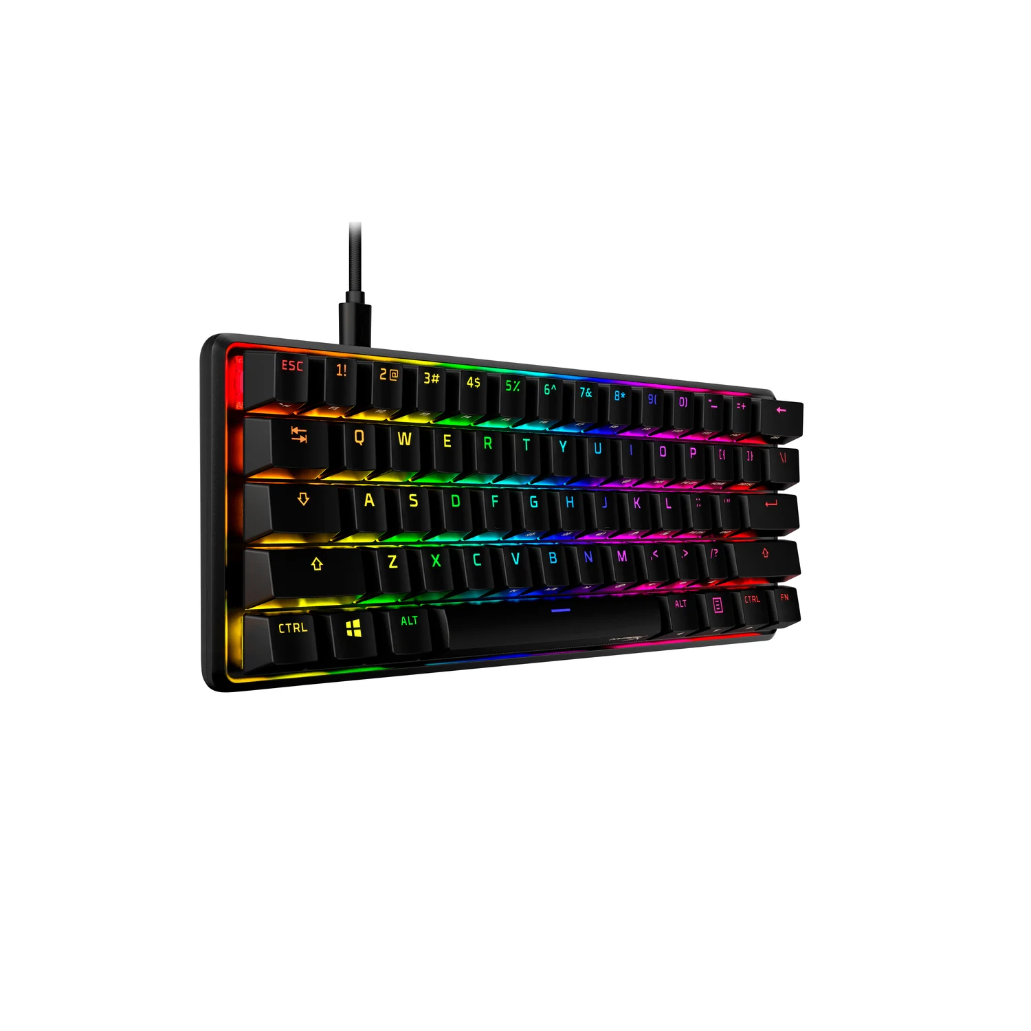 Teclado Gaming HyperX Alloy Origins 60 Switch Aqua RGB Preto - Imagem 2