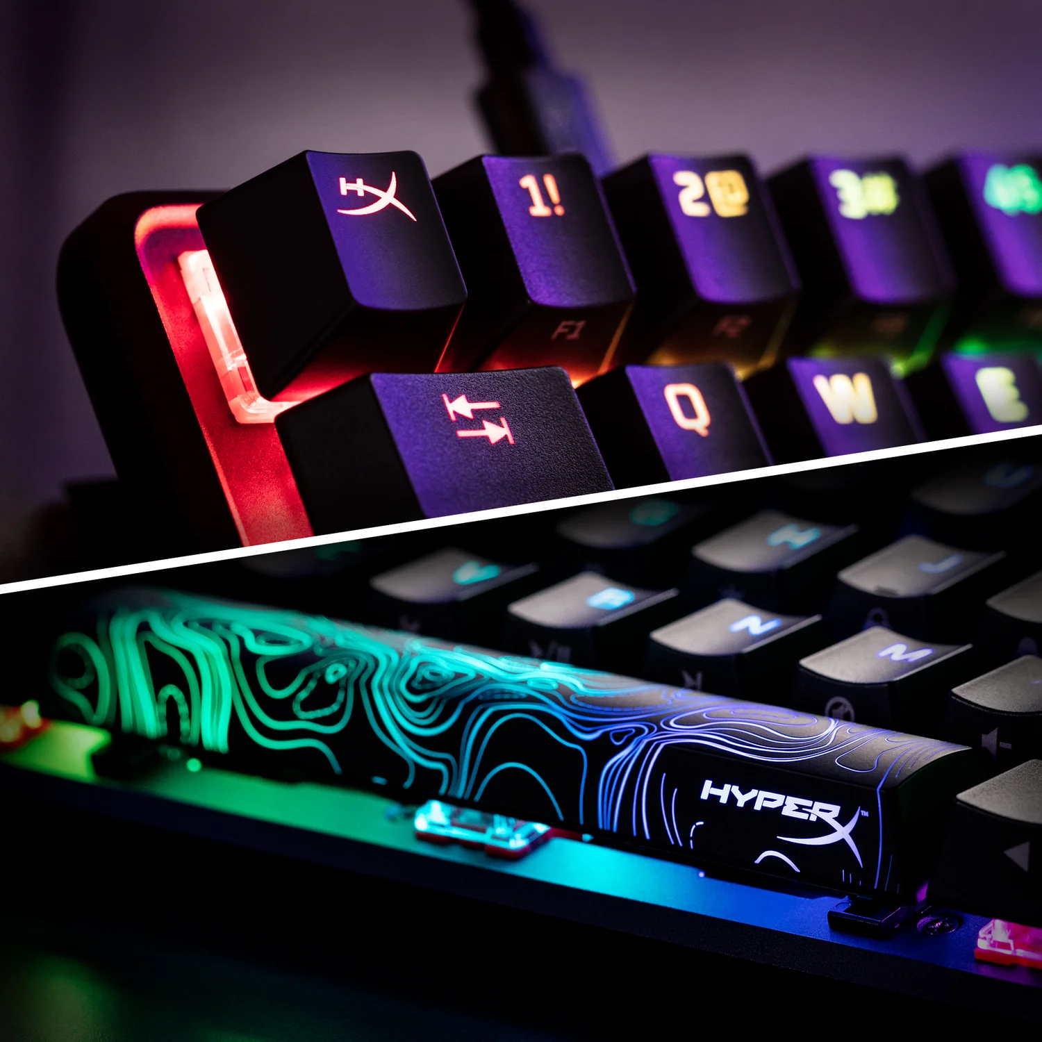 Teclado Gaming HyperX Alloy Origins 60 Switch Aqua RGB Preto - Imagem 3