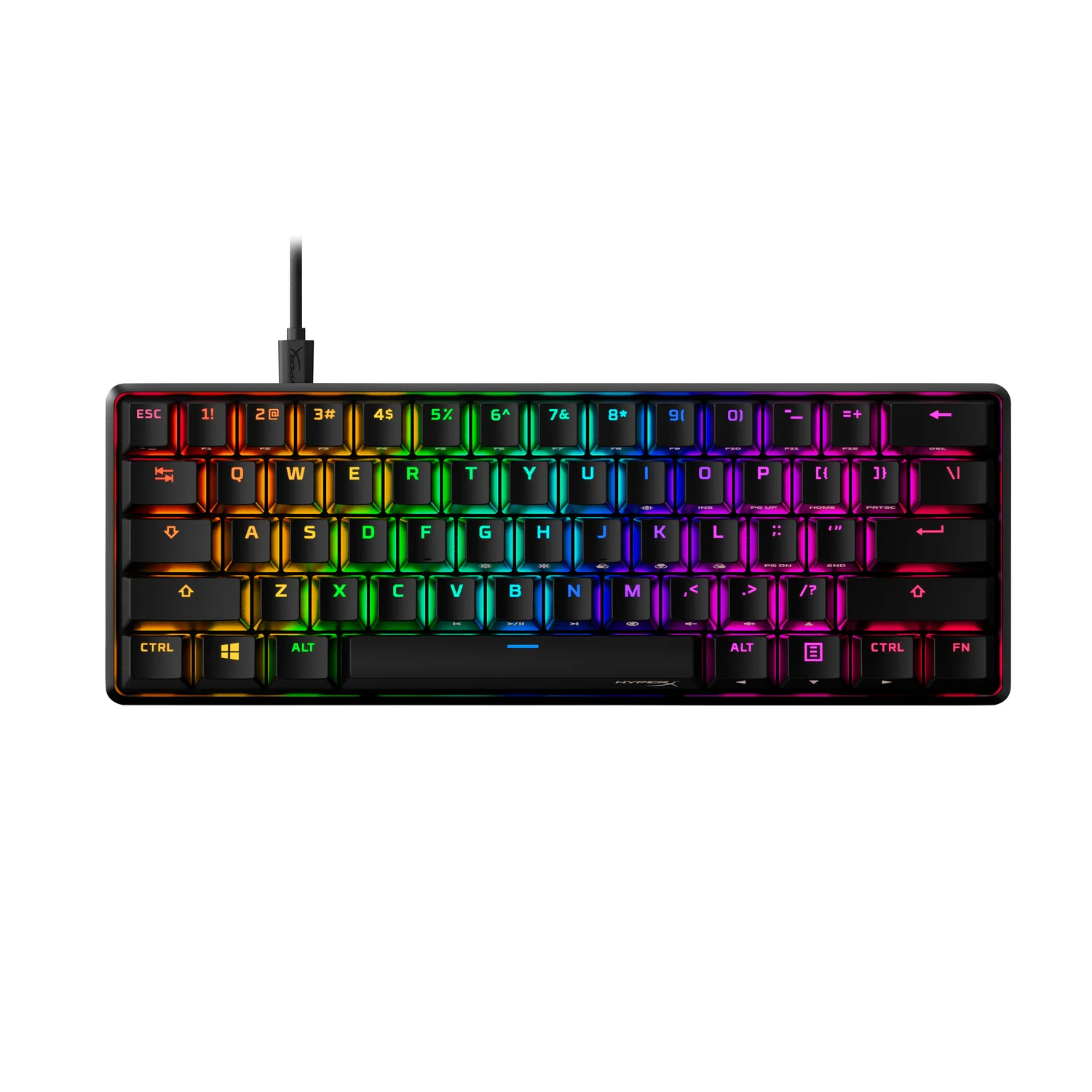 Teclado Gaming HyperX Alloy Origins 60 Switch Aqua RGB Preto - Imagem 1