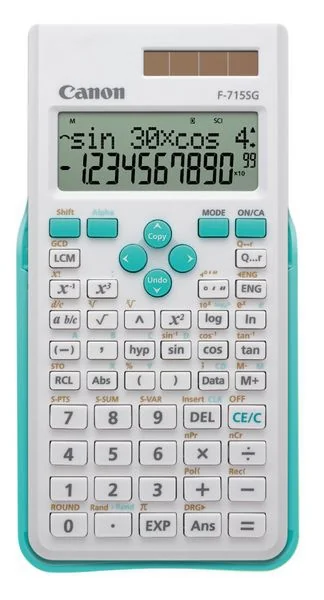 Calculadora científica Canon F-715SG branca e azul 250 funções formato PC