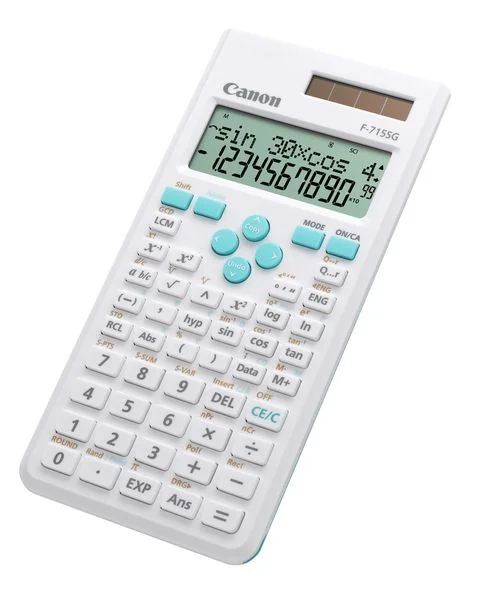 Calculadora científica Canon F-715SG branca e azul 250 funções formato PC - Imagem 3