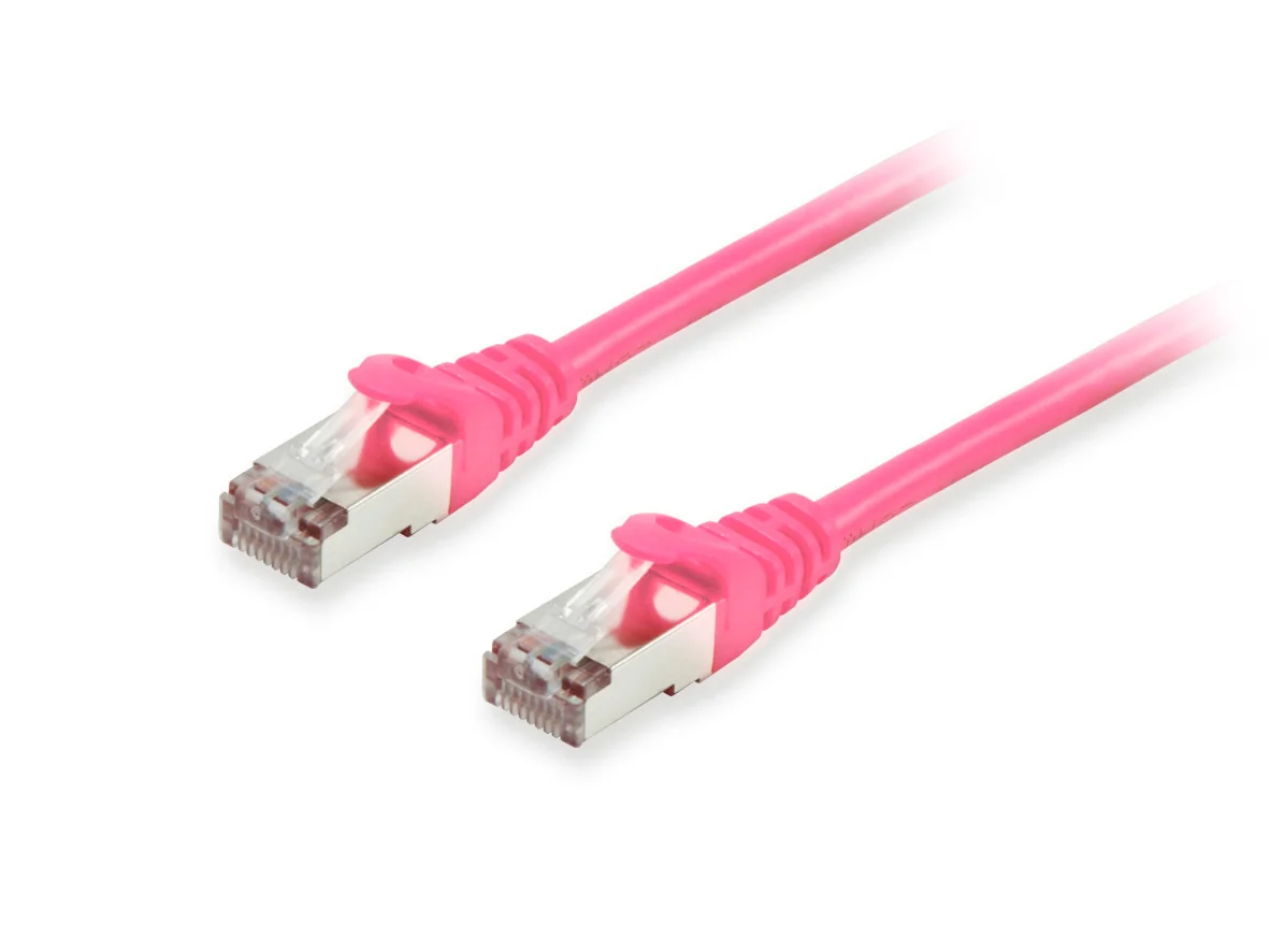 Cabo de Rede Equip Cat.6A S/FTP 10m Rosa LSZH 10Gbps 500MHz - Imagem 1