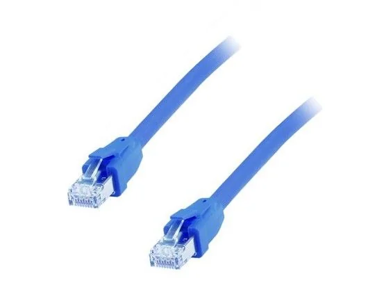 Cabo de rede Cat8.1 S/FTP Equip azul de 1 metro com 40 Gbit/s e suporte PoE++ - Imagem 1