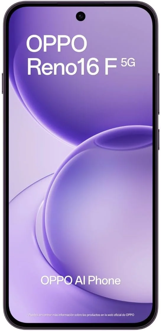 Smartphone OPPO Reno16 F 5G 256GB 8GB RAM Dual SIM 5G Android USB-C Câmara Tripla Purple Black - Imagem 2