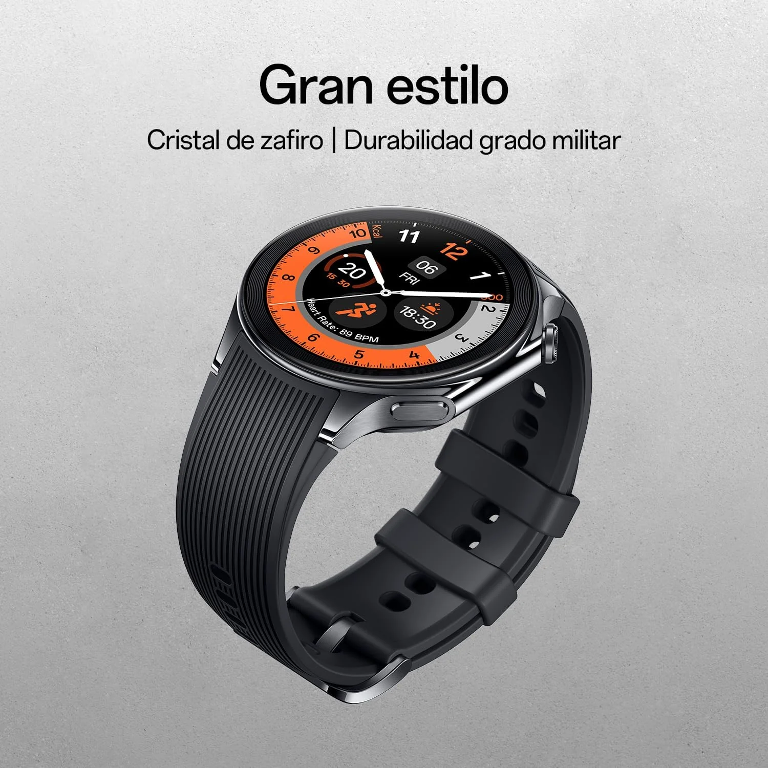 Smartwatch OPPO Watch X 47mm AMOLED 1.43" Wear OS Aço Inoxidável Safira IP68 5ATM GPS NFC Preto - Imagem 3