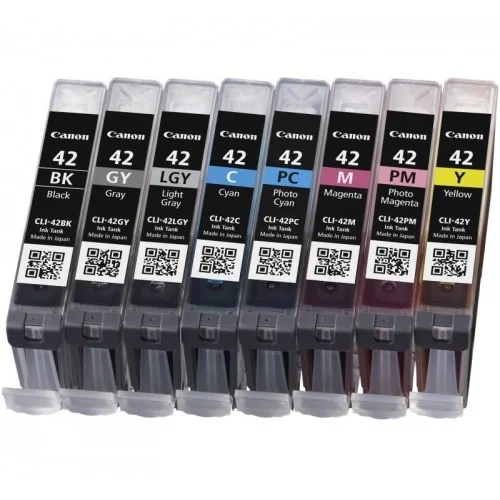 Tinteiros Canon CLI-42 Multi Pack 8 Cores Originais para PIXMA PRO-100 - Imagem 1