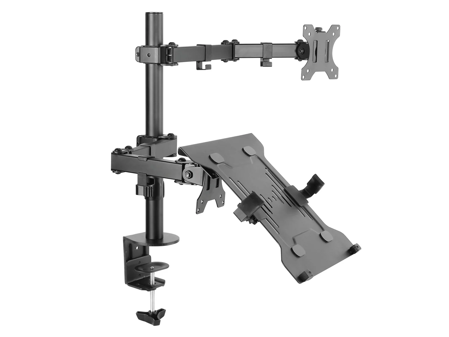 Suporte de Secretária Duplo para Monitor 13"-32" e Portátil Braço Articulado Equip 650119 - Imagem 1