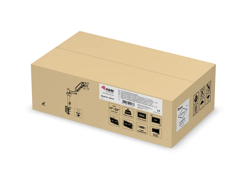 Suporte de Monitor com Mola a Gás para Secretária 17"-32" Articulado em Alumínio – Equip - Imagem 7