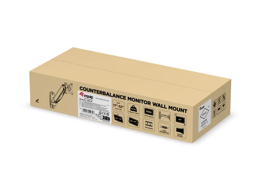 Suporte de parede para monitor Equip 17"-32" mola a gás braço 290 mm VESA 100x100 9 kg - Imagem 10