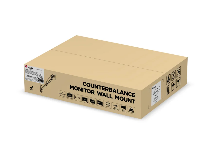 Suporte de parede para monitor Equip 17"-32" mola a gás braço 450 mm VESA 100x100 9 kg - Imagem 10