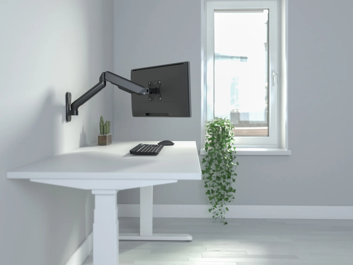 Suporte de parede para monitor Equip 17"-32" mola a gás braço 450 mm VESA 100x100 9 kg - Imagem 9