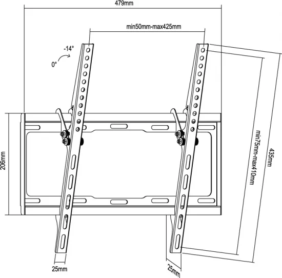 Suporte de Parede para TV Equip 650311 Inclinável 32"-55" até 35kg - Imagem 4