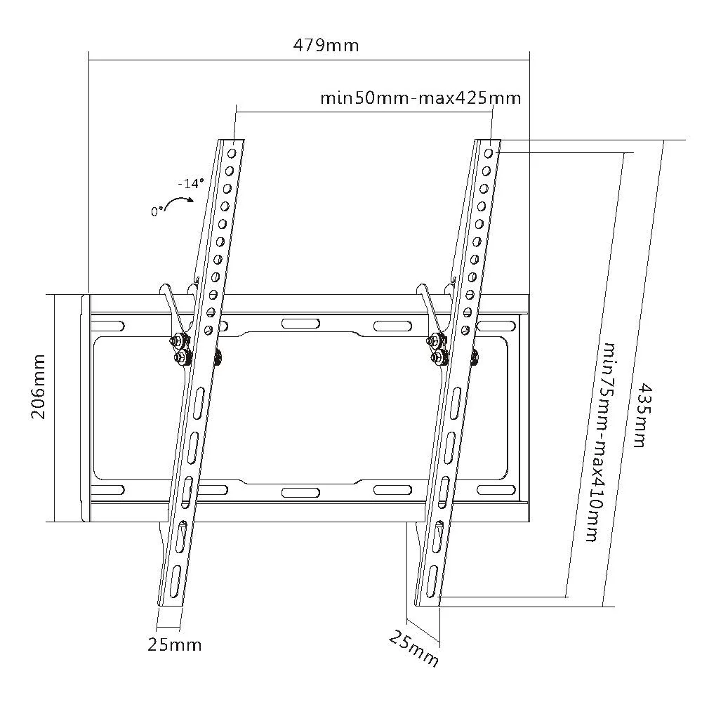 Suporte de Parede para TV Equip 650311 Inclinável 32"-55" até 35kg - Imagem 6