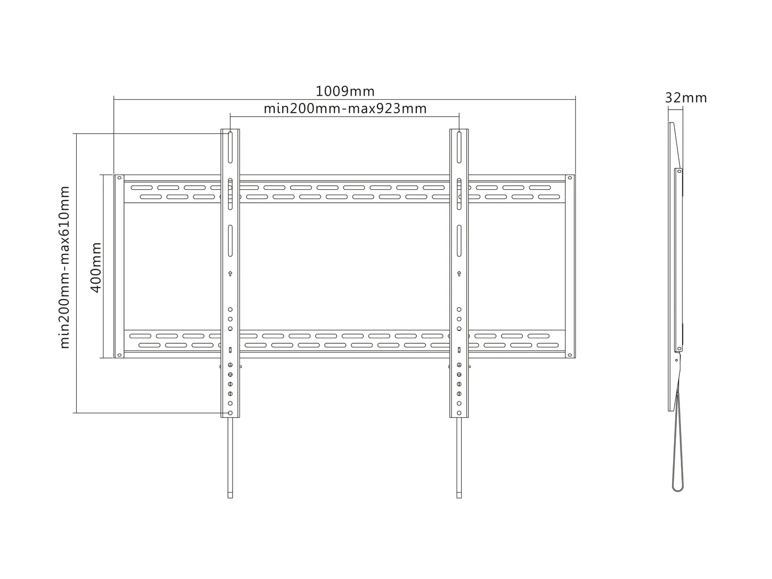 Suporte de Parede para TV Equip Fixo Curvo 60"-100" VESA 900x600 - Imagem 7
