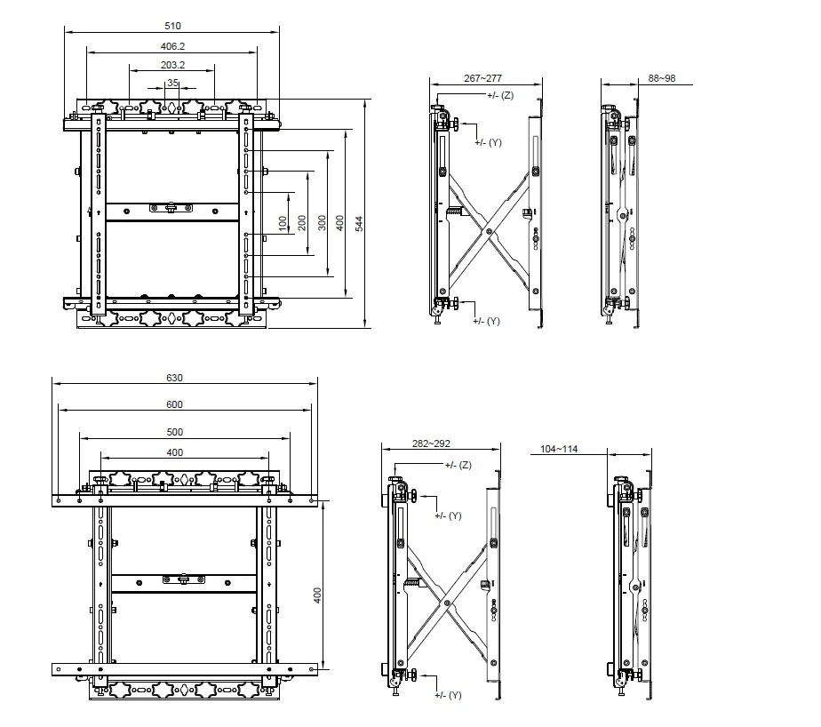 Suporte de parede para TV Equip 650325 Push-In Pop-Out 19"-55" VESA 600x400 50 kg vídeo wall - Imagem 5