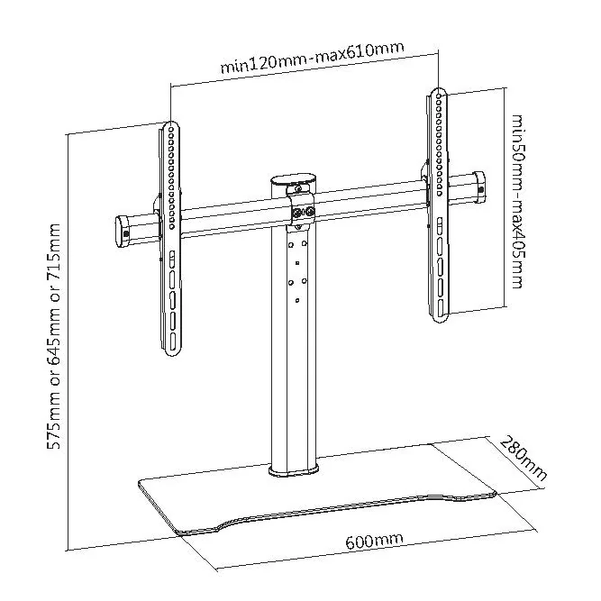 Suporte de chão para TV Equip 650601 universal 32-55 polegadas com ajuste de altura - Imagem 5
