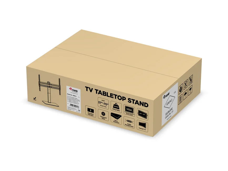 Suporte de Mesa para TV 37"-70" Equip – Altura Ajustável, Rotação 35°, Gestão de Cabos - Imagem 9