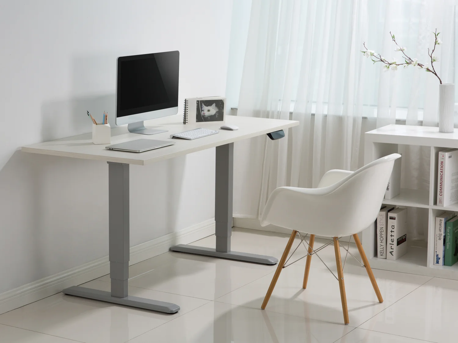 Estrutura elétrica de secretária Equip ERGO 3WAY sit-stand com motor duplo cinzento - Imagem 2