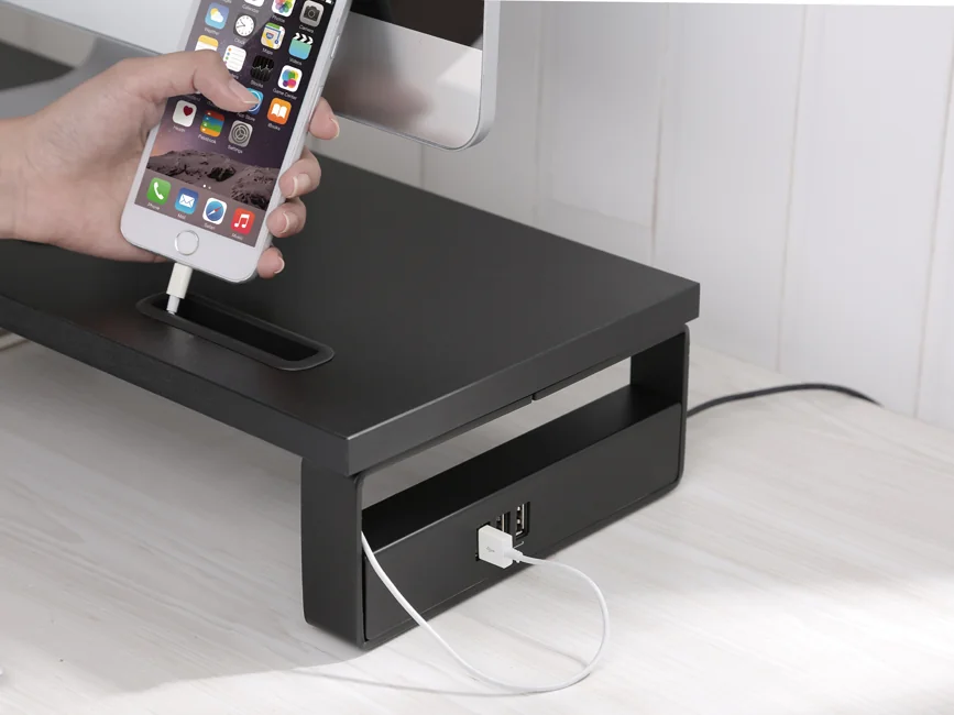 Suporte de Monitor para Secretária Equip com Hub USB 2.0 – Ergonómico, 3 Portas, 60 cm - Imagem 6