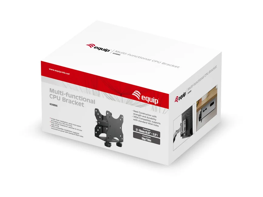 Suporte para CPU debaixo da secretária Equip 650890 ajustável universal preto 5 kg - Imagem 7