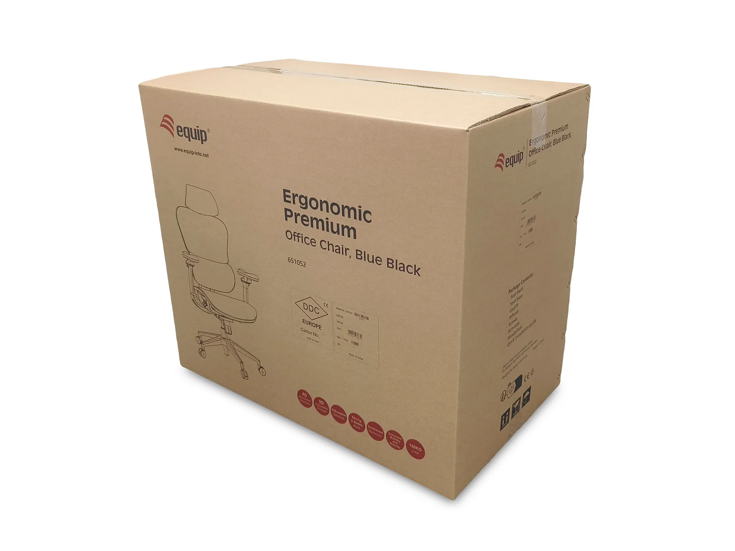 Cadeira de Escritório Ergonómica Equip 651052 – Assento Acolchoado, Apoio Lombar e Encosto de Cabeça - Imagem 7