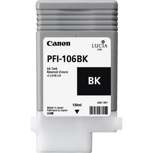 Tinteiro Canon PFI-106 BK Foto Preto 130 ml Original para imagePROGRAF iPF6400