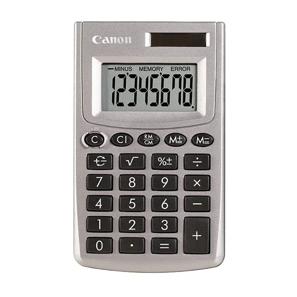 Calculadora de bolso Canon LS-270L 8 dígitos prateada com alimentação solar e bateria - Imagem 1