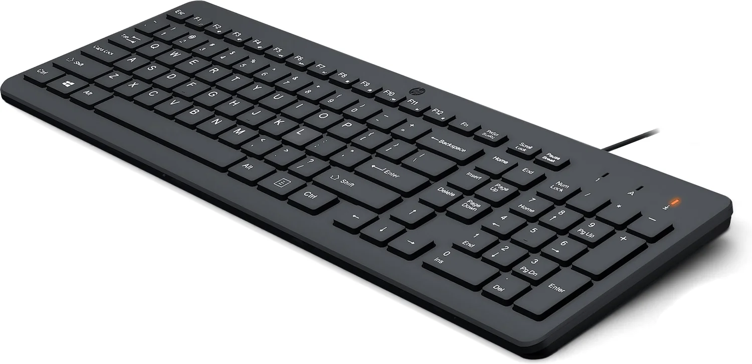 Teclado com Fios HP 150 USB Tamanho Completo com Teclado Numérico – Preto (664R5AA#AB9) - Imagem 2