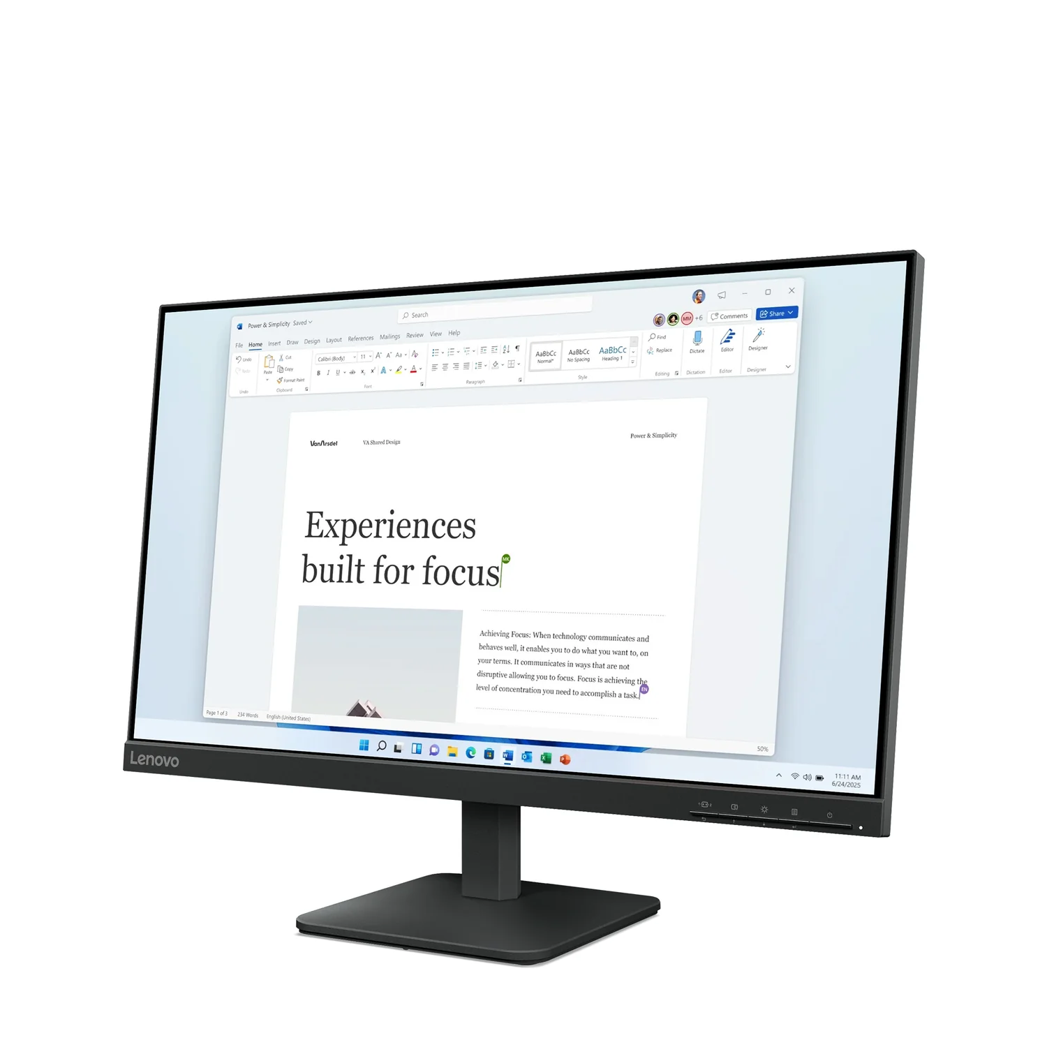 Monitor Lenovo L24-4e 23.8" Full HD IPS 100Hz HDMI VGA 3 Anos Garantia - Imagem 3