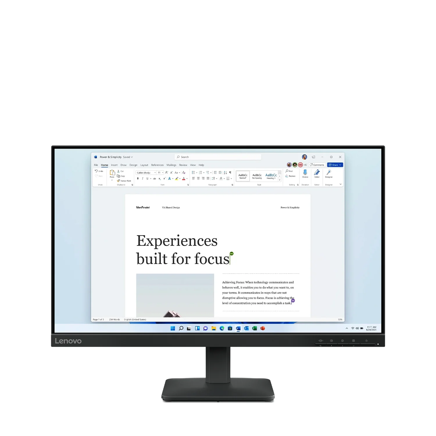 Monitor Lenovo L24-4e 23.8" Full HD IPS 100Hz HDMI VGA 3 Anos Garantia