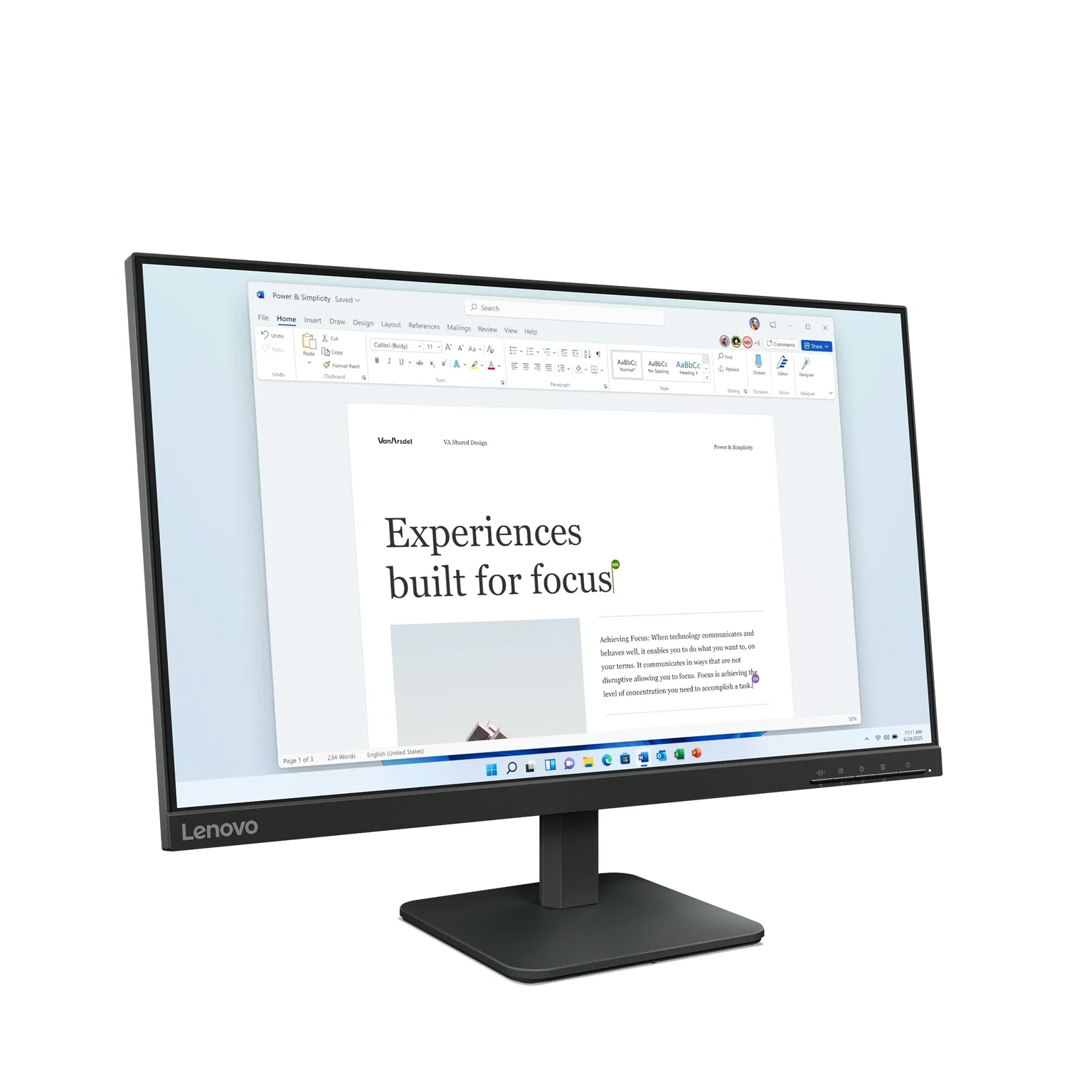 Monitor Lenovo L24-4e 23.8" Full HD IPS 100Hz HDMI VGA 3 Anos Garantia - Imagem 2