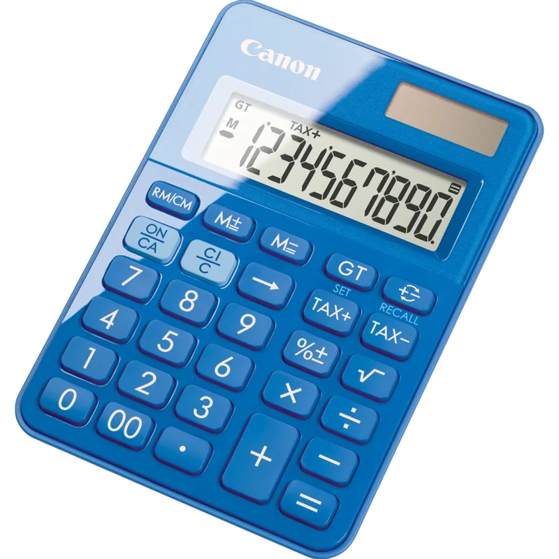 Calculadora de bolso Canon LS-100KB 10 dígitos solar azul - Imagem 3