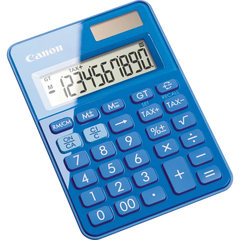 Calculadora de bolso Canon LS-100KB 10 dígitos solar azul - Imagem 2