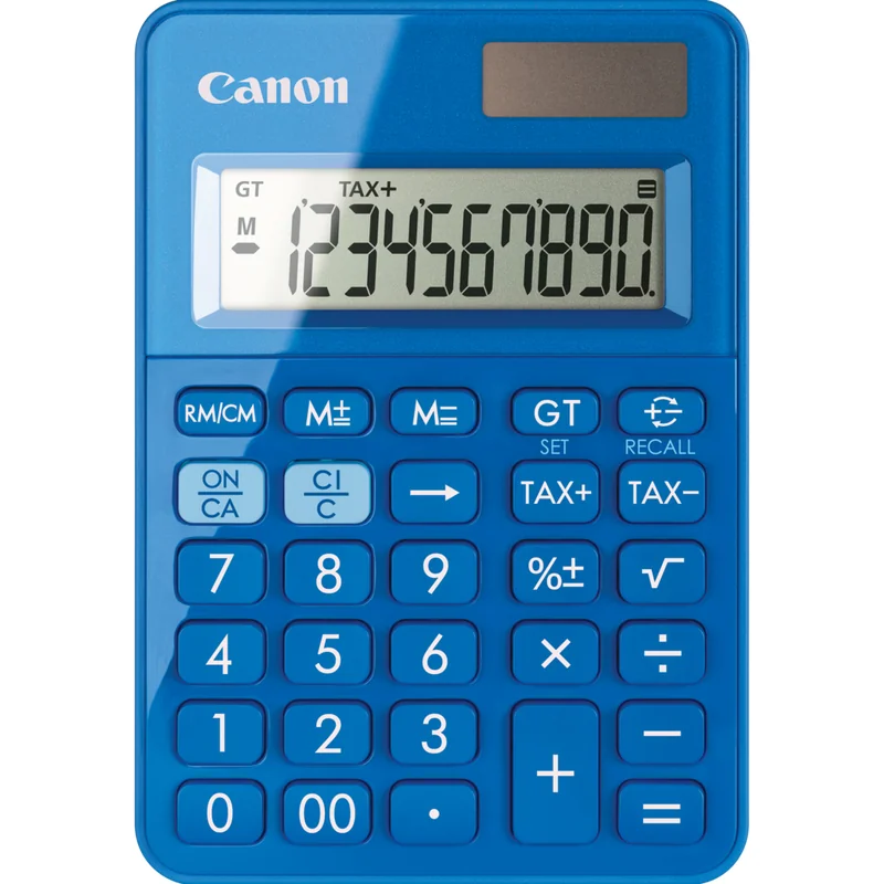 Calculadora de bolso Canon LS-100KB 10 dígitos solar azul - Imagem 1