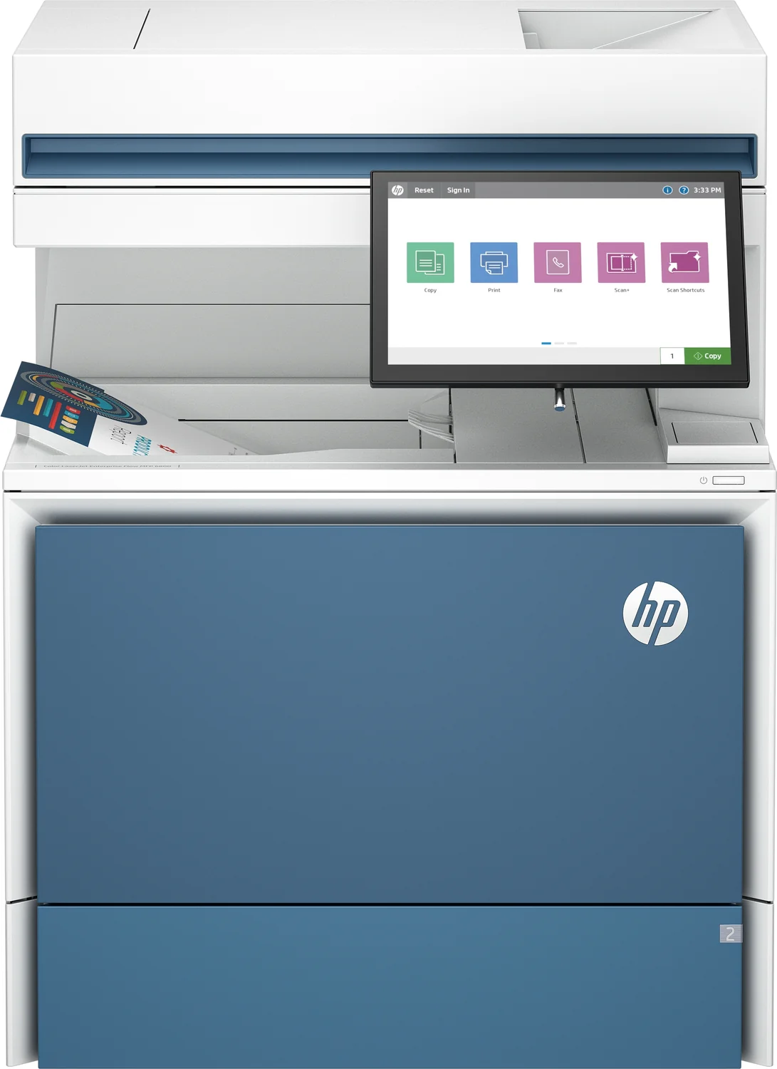 Impressora Multifunções Laser Cor HP Color LaserJet Enterprise Flow 6800zf 52ppm - Imagem 2