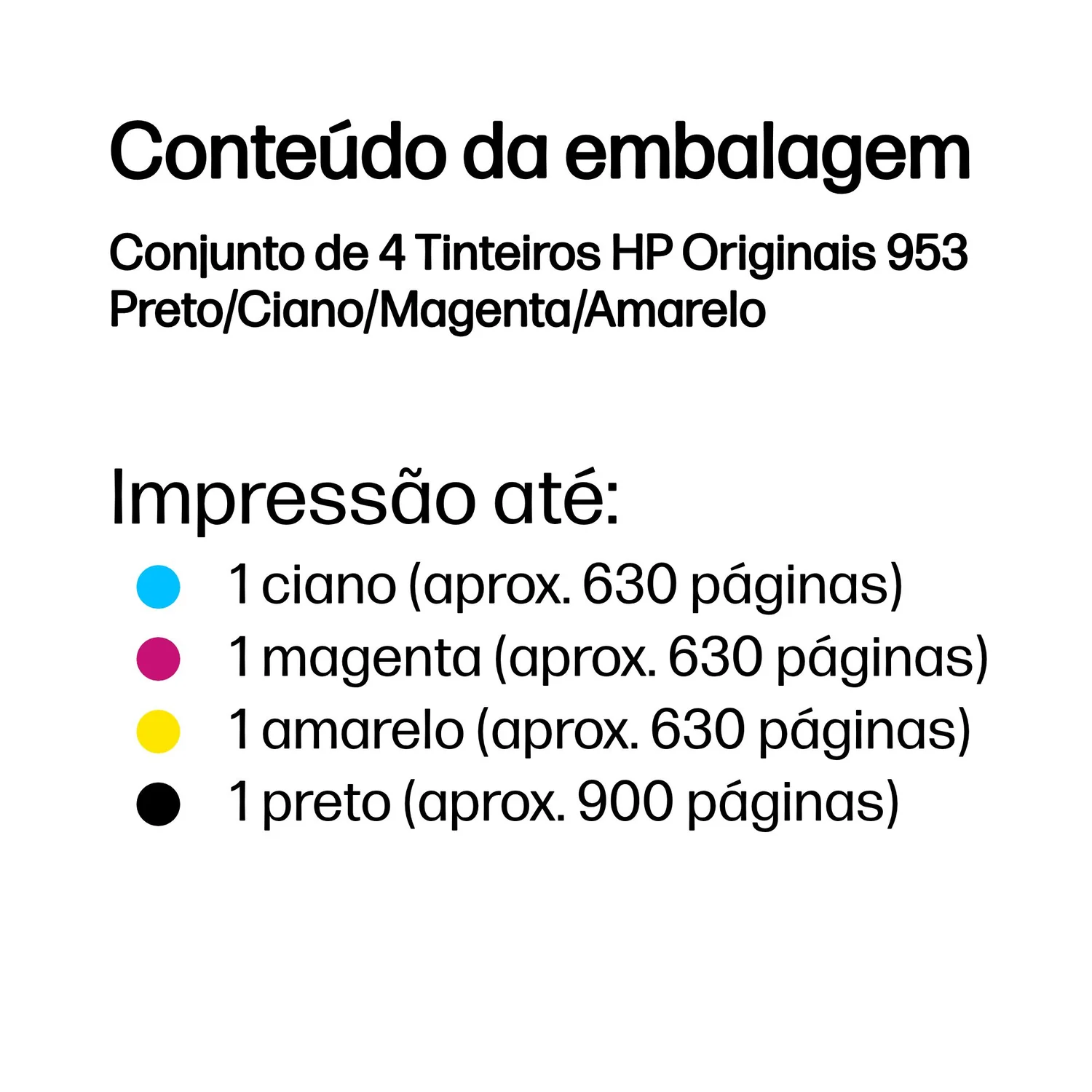 Conjunto de 4 Tinteiros HP 953 Originais Preto Ciano Magenta Amarelo para OfficeJet Pro - Imagem 3