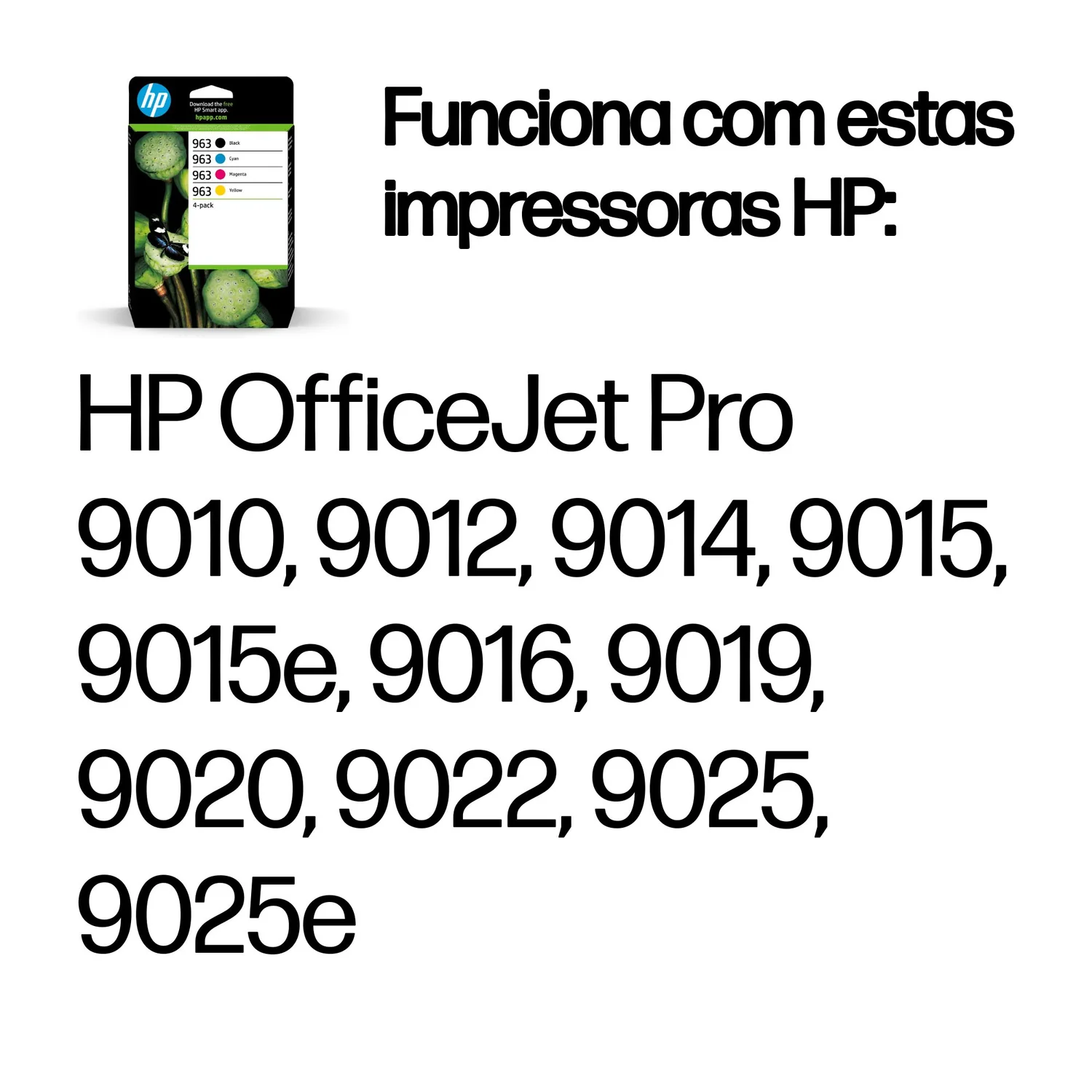 Tinteiros HP 963 originais pack 4 cores CMYK para OfficeJet Pro 9010-9025 - Imagem 2