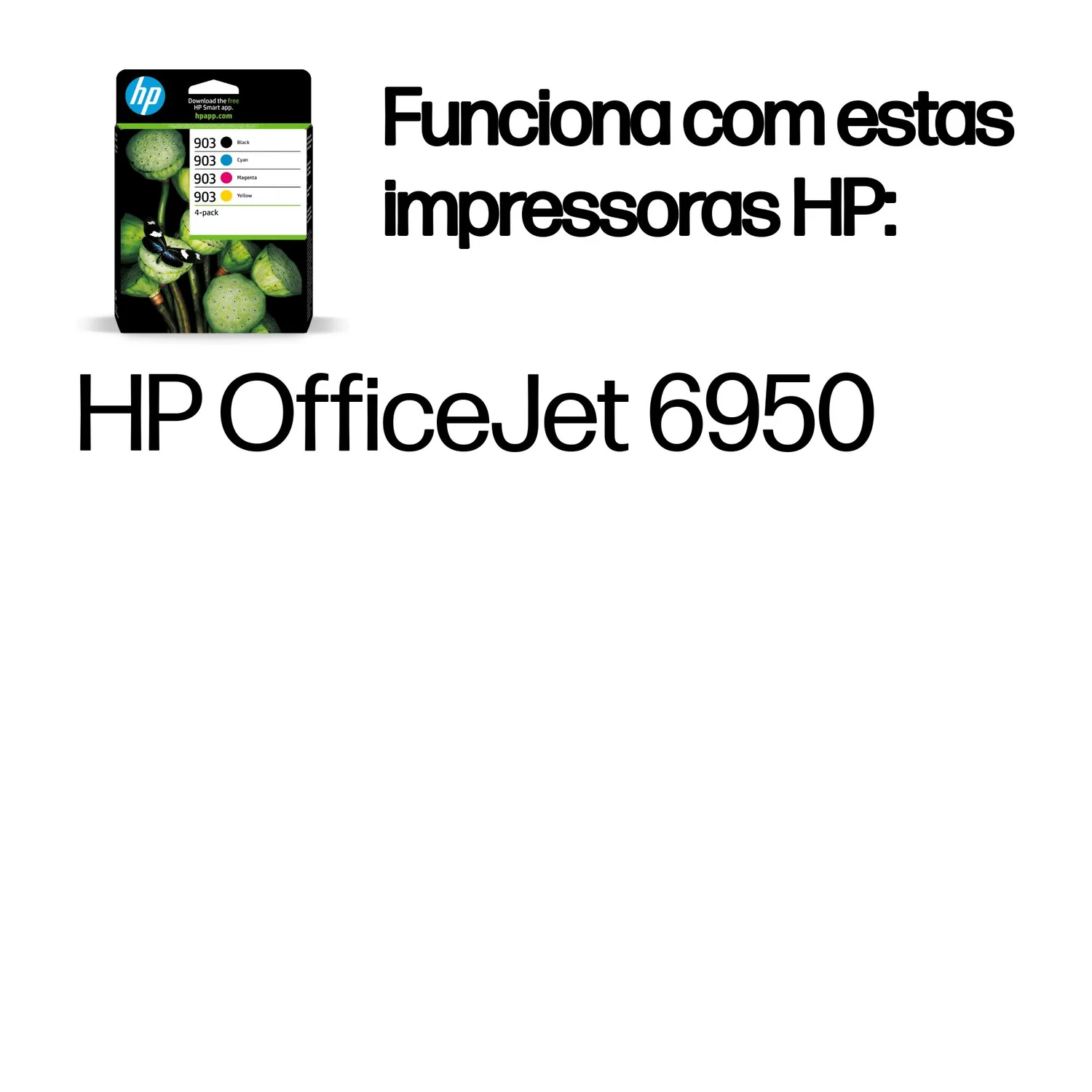 Conjunto de 4 Tinteiros HP 903 Originais Preto Ciano Magenta Amarelo para OfficeJet 6950 - Imagem 2