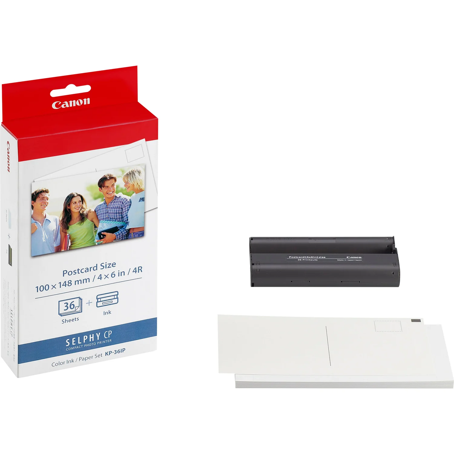 Kit Papel e Tinteiro Canon 10x15 cm para SELPHY — 36 Folhas Ciano/Magenta/Amarelo