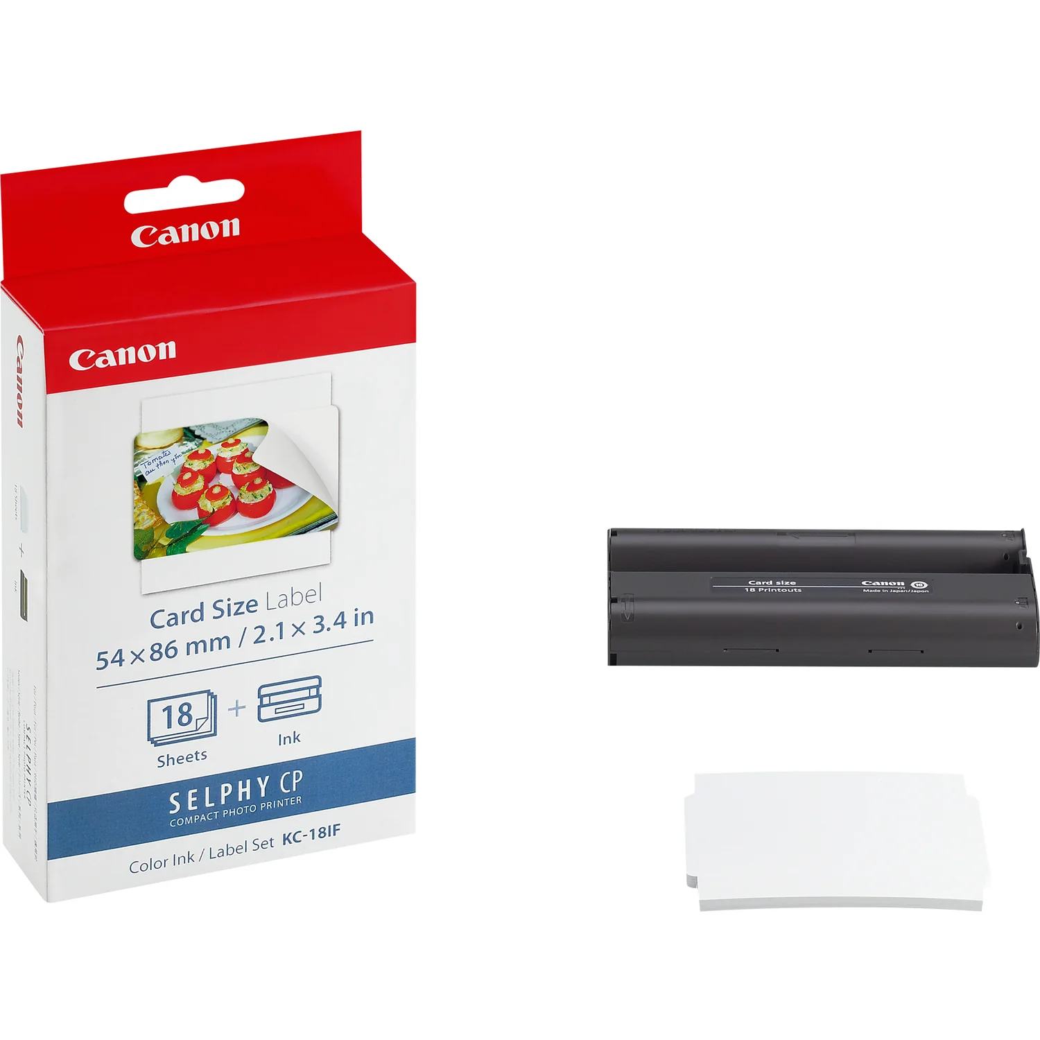 Etiquetas Fotográficas Canon KC-18IF Tamanho Cartão de Crédito 54x86 mm — 18 Folhas - Imagem 1