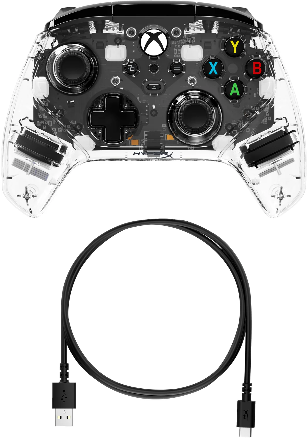 Comando Gaming RGB com Fios HyperX Clutch Gladiate para Xbox One e Xbox Series X Transparente - Imagem 5